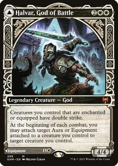 Halvar, God of Battle & Sword of the Realms [Showcase Foil] #299