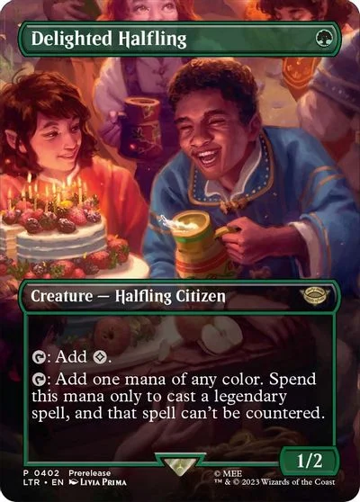 Delighted Halfling [Borderless Foil] #402