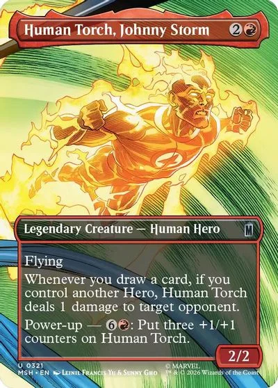 Human Torch, Johnny Storm [Borderless] #321
