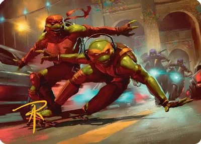 Raph & Mikey, Troublemakers Art Card [Gold-Stamped Signature] #17