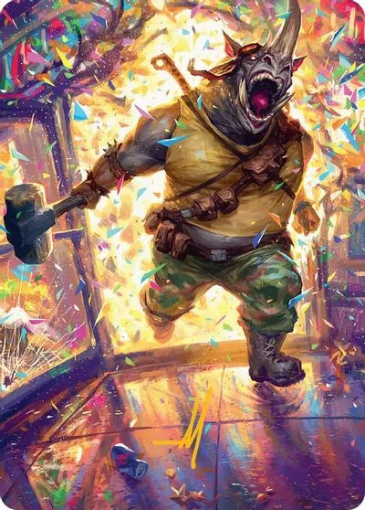 Rocksteady, Rowdy Rhino Art Card [Gold-Stamped Signature] #54
