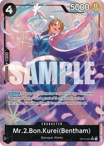 Mr.2.Bon.Kurei Bentham [Alternate Art] OP14-091
