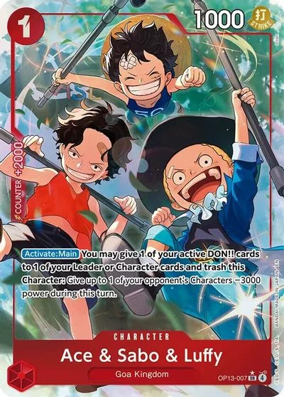 Ace & Sabo & Luffy [Alternate Art] OP13-007