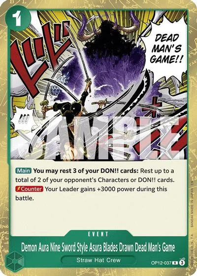 Demon Aura Nine Sword Style Asura Blades Drawn Dead Man's Game OP12-037