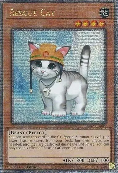Rescue Cat [Quarter Century Secret Rare] RA02-EN001