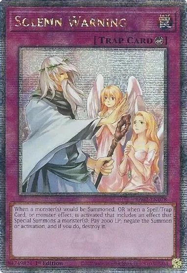 Solemn Warning [Quarter Century Secret Rare] RA02-EN078
