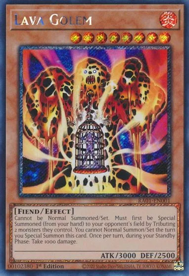 Lava Golem [Platinum Secret Rare] RA01-EN001