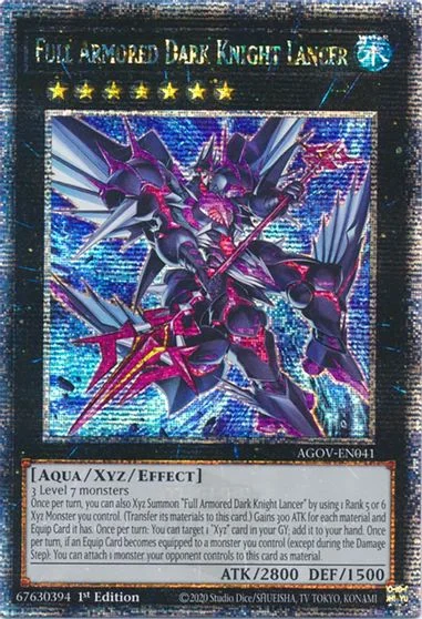 Full Armored Dark Knight Lancer [Quarter Century Secret Rare] AGOV-EN041