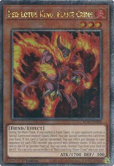 Red Lotus King, Flame Crime [Quarter Century Secret Rare] BLTR-EN028
