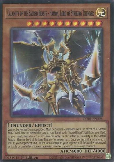 Calamity of the Sacred Beasts - Hamon, Lord of Striking Thunder CORI-EN006