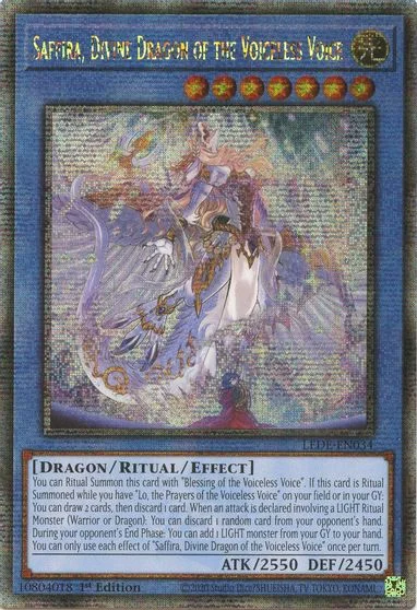 Saffira, Divine Dragon of the Voiceless Voice [Quarter Century Secret Rare] LEDE-EN034