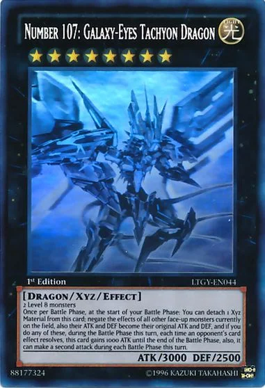 Number 107: Galaxy-Eyes Tachyon Dragon [Ghost Rare 1st Edition] LTGY-EN044