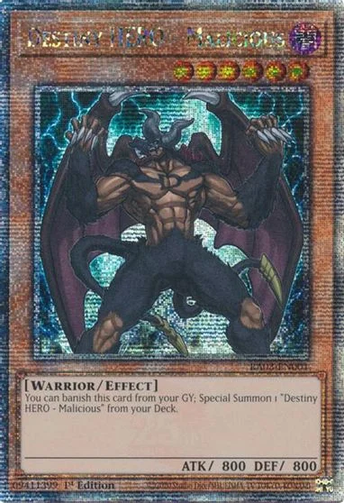 Destiny HERO - Malicious [Quarter Century Secret Rare] RA03-EN001