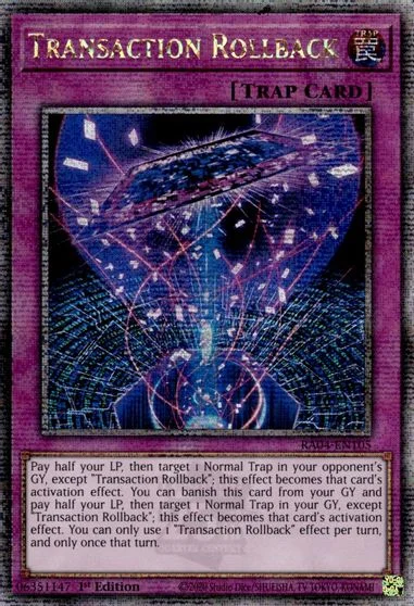 Transaction Rollback [Quarter Century Secret Rare] RA04-EN105