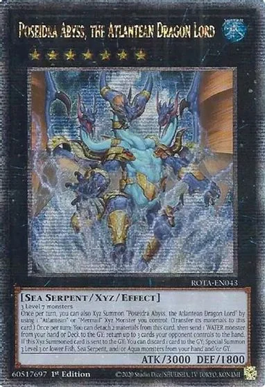 Poseidra Abyss, the Atlantean Dragon Lord [Quarter Century Secret Rare] ROTA-EN043