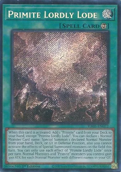 Primite Lordly Lode [Secret Rare] RA05-EN072